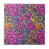 Graffiti Leopard Muster Bunte Abstrakte Kunst Fliese (Vorderseite)