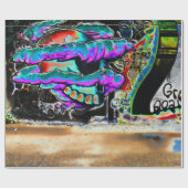 Graffiti Letter Urban Street Skull Wall Art Geschenkpapier (Flach)