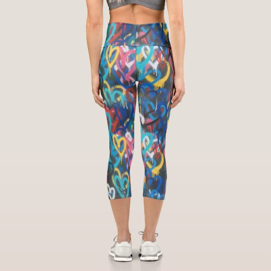 Graffiti Liebe - Coole Capris Leggings (Rückseite)