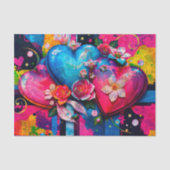 [Graffiti-Liebe] Farbenfrohe Abstrakte Herzen & Bl Seidenpapier (Vorderseite)