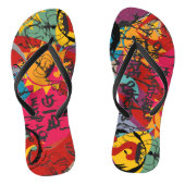 Graffiti-Liebe Flip Flops Badesandalen (Fußbett)