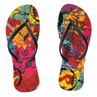 Graffiti-Liebe Flip Flops Badesandalen