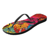 Graffiti-Liebe Flip Flops Badesandalen (Schrägansicht)