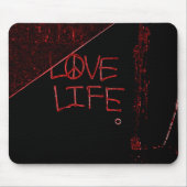 Graffiti "Liebe Life" Neon Red Mouse Pad Mousepad (Vorne)