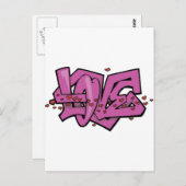 Graffiti-Liebe Postkarte (Vorne/Hinten)