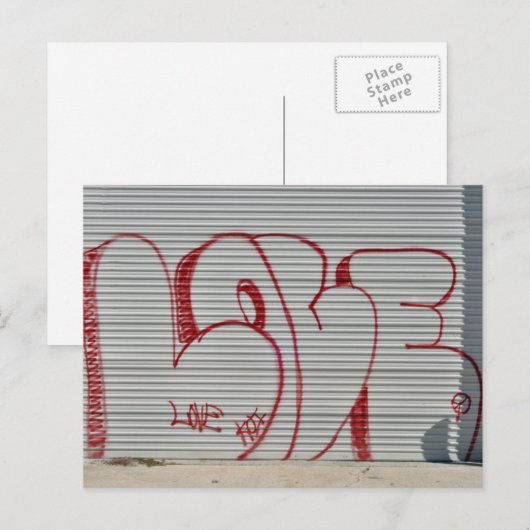 Graffiti-Liebe Postkarte (Vorne/Hinten)