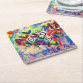 Graffiti-Liebe-Untersetzer Rechteckiger Pappuntersetzer (angewinkelt)