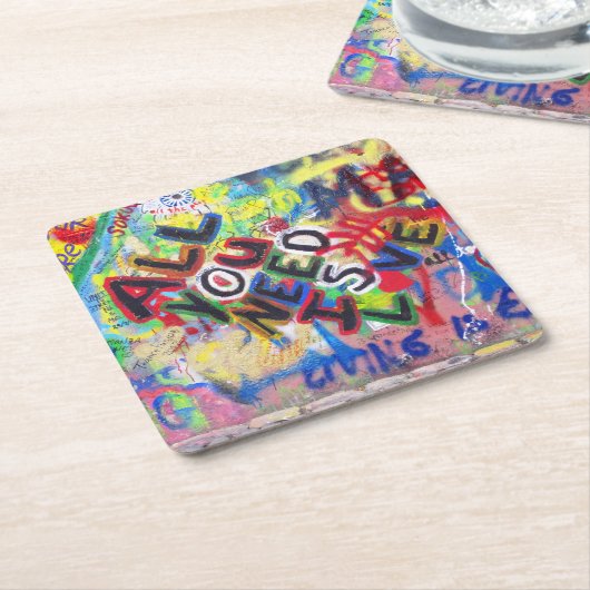 Graffiti-Liebe-Untersetzer Rechteckiger Pappuntersetzer (angewinkelt)
