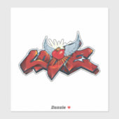 Graffiti Liebe Vinyl Sticker hat eine Hip Hop-Bris (Blatt)