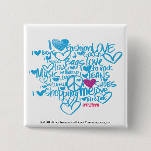 Graffiti lila/Aqua Button