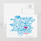 Graffiti Lila/Aqua Postkarte (Vorne/Hinten)