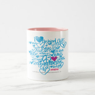 Graffiti lila/Aqua Zweifarbige Tasse