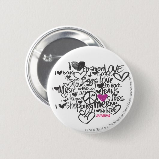 Graffiti lila button (Vorne & Hinten)