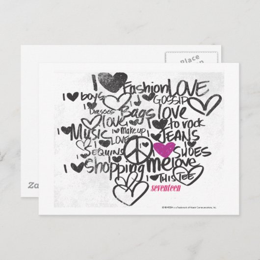 Graffiti lila postkarte (Vorne/Hinten)