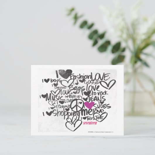 Graffiti lila postkarte (Stehend Vorderseite)