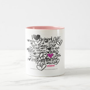 Graffiti lila zweifarbige tasse