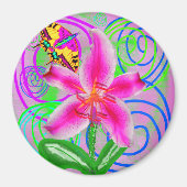 Graffiti Lily by Power Blume Magnet (Vorne)