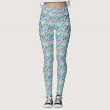 Graffiti Lines blue tone Yoga Leggings