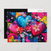 [Graffiti Love} Goth Grunge Valentines Day Postkarte (Vorne/Hinten)