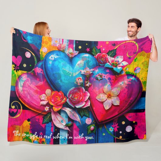 [Graffiti Love} Romantic Funny Snuggle Throw Fleecedecke (Beispiel)