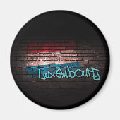 Graffiti; luxemburgische Flagge Magnet (Vorne)