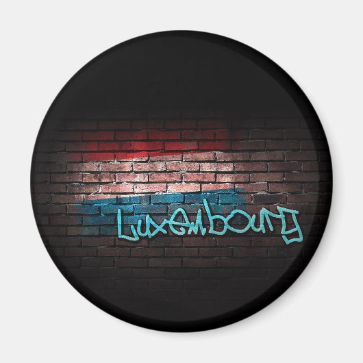 Graffiti; luxemburgische Flagge Magnet (Vorne)