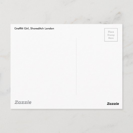 Graffiti-Mädchen, Shoreditch London Postkarte (Rückseite)