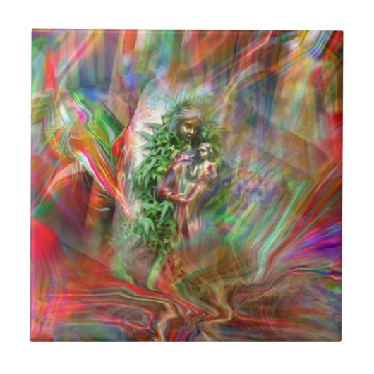 Graffiti Madonna Tile Fliese (Vorderseite)