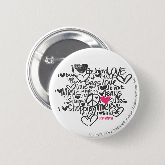 Graffiti-Magenta Button (Vorne & Hinten)