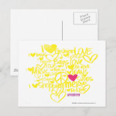 Graffiti Magenta/Gelb Postkarte (Vorne/Hinten)