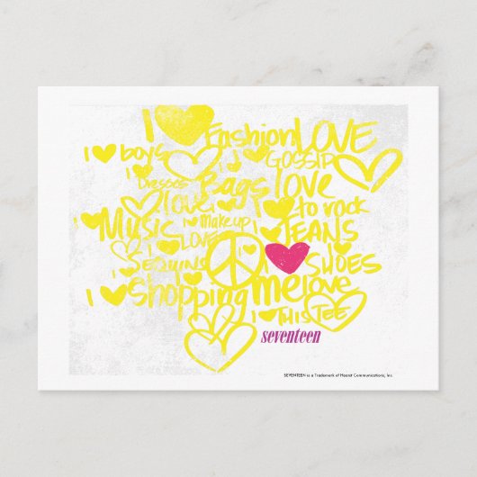 Graffiti Magenta/Gelb Postkarte (Vorderseite)