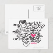 Graffiti Magenta Postkarte (Vorne/Hinten)