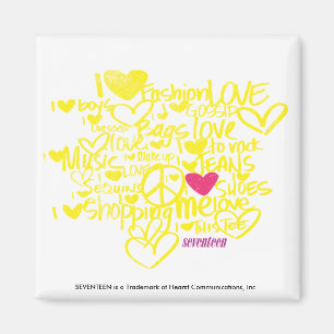 Graffiti magentarot/Gelb Magnet