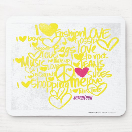 Graffiti magentarot/Gelb Mousepad (Vorne)