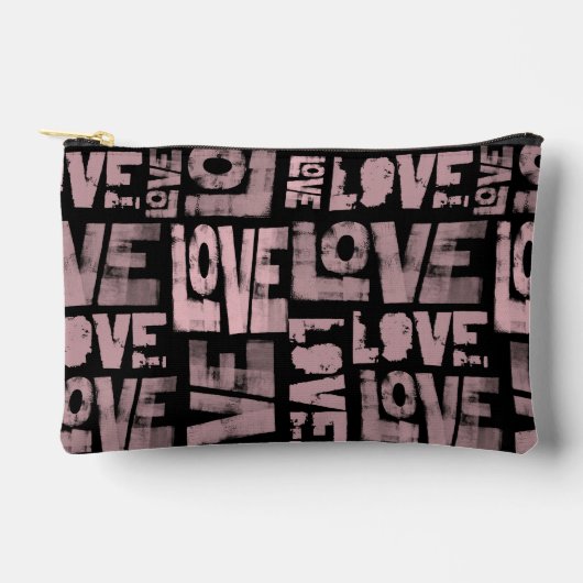 Graffiti Makeup Bag - Rosa und Schwarz - Liebe Zubehörtasche (Vorderseite)