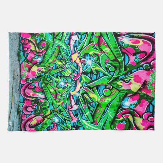 Graffiti-Mauer Geschirrtuch (Horizontal)