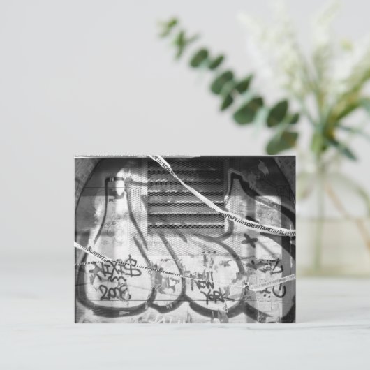 Graffiti-Mauer, New York City Postkarte (Stehend Vorderseite)