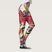 Graffiti-Mauer, urbane Kunst Leggings (Rechts)