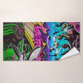 Graffiti-Mauer, urbane Kunstgraffiti,Kunst,Wand,Gr Badehandtuch (Badehandtuch)