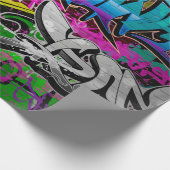 Graffiti-Mauer, urbane Kunstgraffiti,Kunst,Wand,Gr Geschenkpapier (Ecke)
