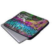 Graffiti-Mauer, urbane Kunstgraffiti,Kunst,Wand,Gr Laptopschutzhülle (Vorne Knopf)
