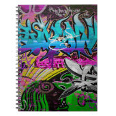 Graffiti-Mauer, urbane Kunstgraffiti,Kunst,Wand,Gr Notizblock (Vorderseite)