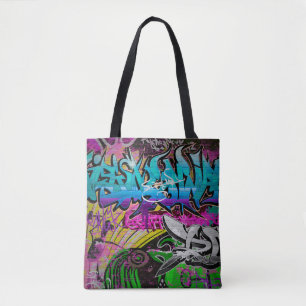 Graffiti-Mauer, urbane Kunstgraffiti,Kunst,Wand,Gr Tasche