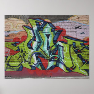 Graffiti-Mauerplakat Poster