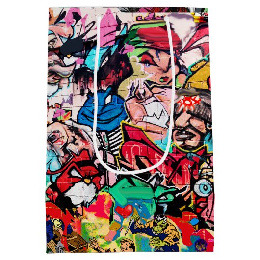 Graffiti-Mauerwerk Mittlere Geschenktüte (Rückseite)