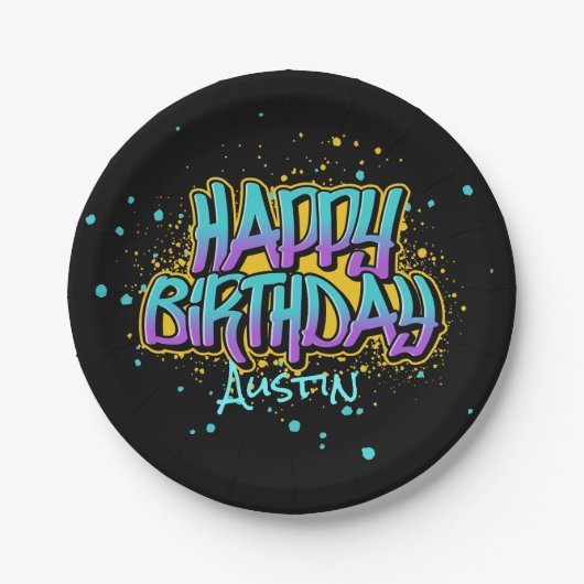 Graffiti Messy Paint Pappteller (Vorderseite)