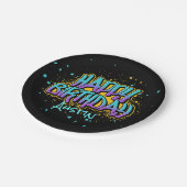 Graffiti Messy Paint Pappteller (Schrägansicht)