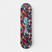 Graffiti mit dem Motto Electric Blue 'Live to Ride Skateboard (Vorne)