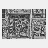 Graffiti Modern Black And White Urban Street Art Geschenkpapier Set (Vorderseite)