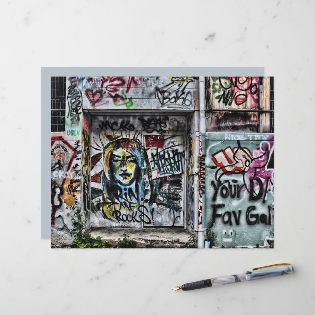 Graffiti Modern Coole Stadtstraße Kunst (Vorderseite/Rückseite Beispiel)